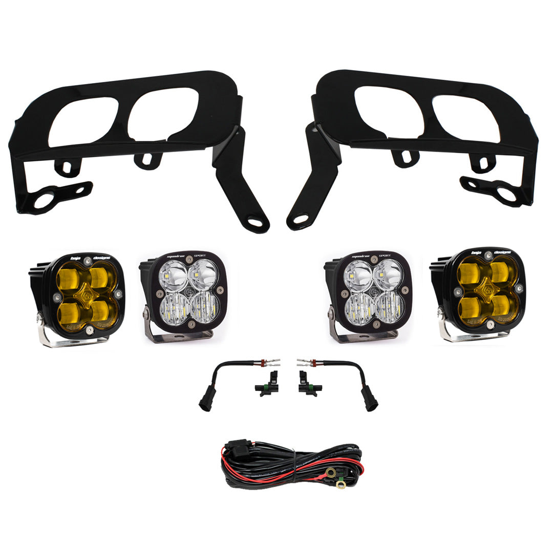 Silverado 1500 Fog Pocket Kit 14-15 FPK, SAE Baja Amber W/C & Sport D/C Baja Designs