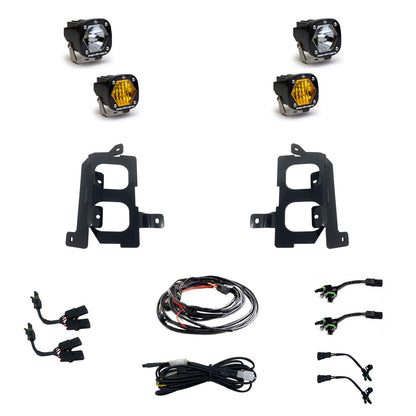 GMC 2500/3500 (20-On) Clear Spot/Baja Amber W/C Fog Pocket Kit Baja Designs