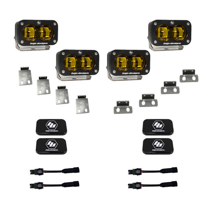 S2 SAE Baja Amber Fog Pocket Kit Fits 21-On Ford Raptor Baja Designs