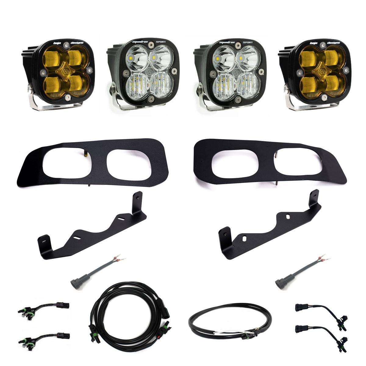 Squadron SAE/Sport Fog Pocket Kit 2023-On Ford F-250/350 Super Duty SAE Fog Baja Amber Upfitter Wiring